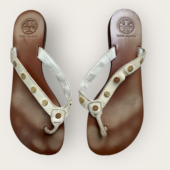 Tory Burch‎ Shoes Womens Size 9M Thong Sandals Leather Flip Flop Brazil - Picture 1 of 5